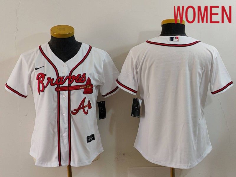 Women Atlanta Braves Blank White Game 2024 Nike MLB Jersey style 1